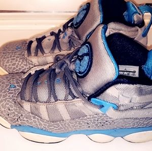 Grey and baby blue Jordan's